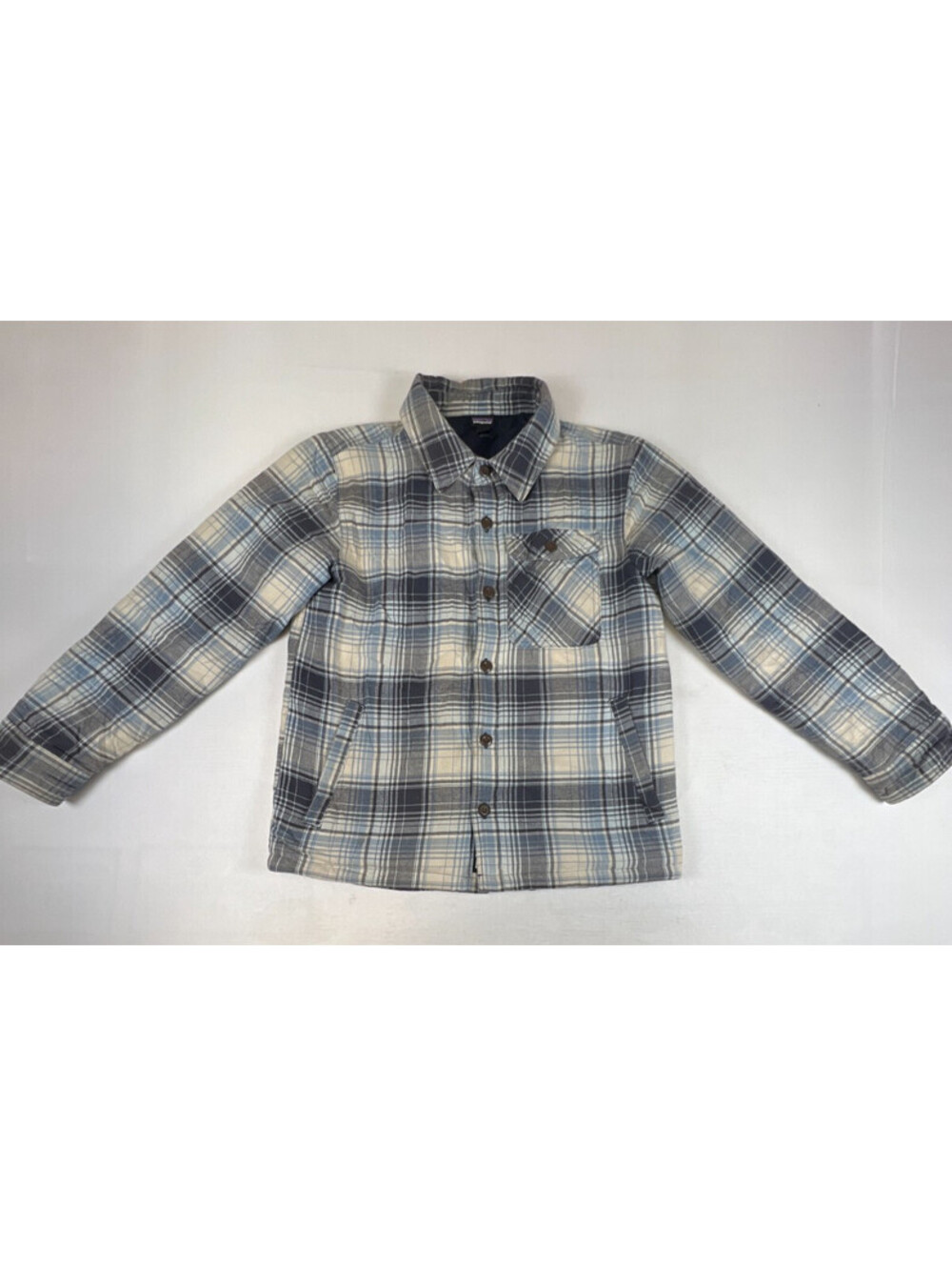 Patagonia Boys 68145 Insulated Fjord Plaid Flannel Jacket Size L 12